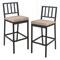 Set of 2 Patio Bar Chairs with Detachable Cushion and Footrest